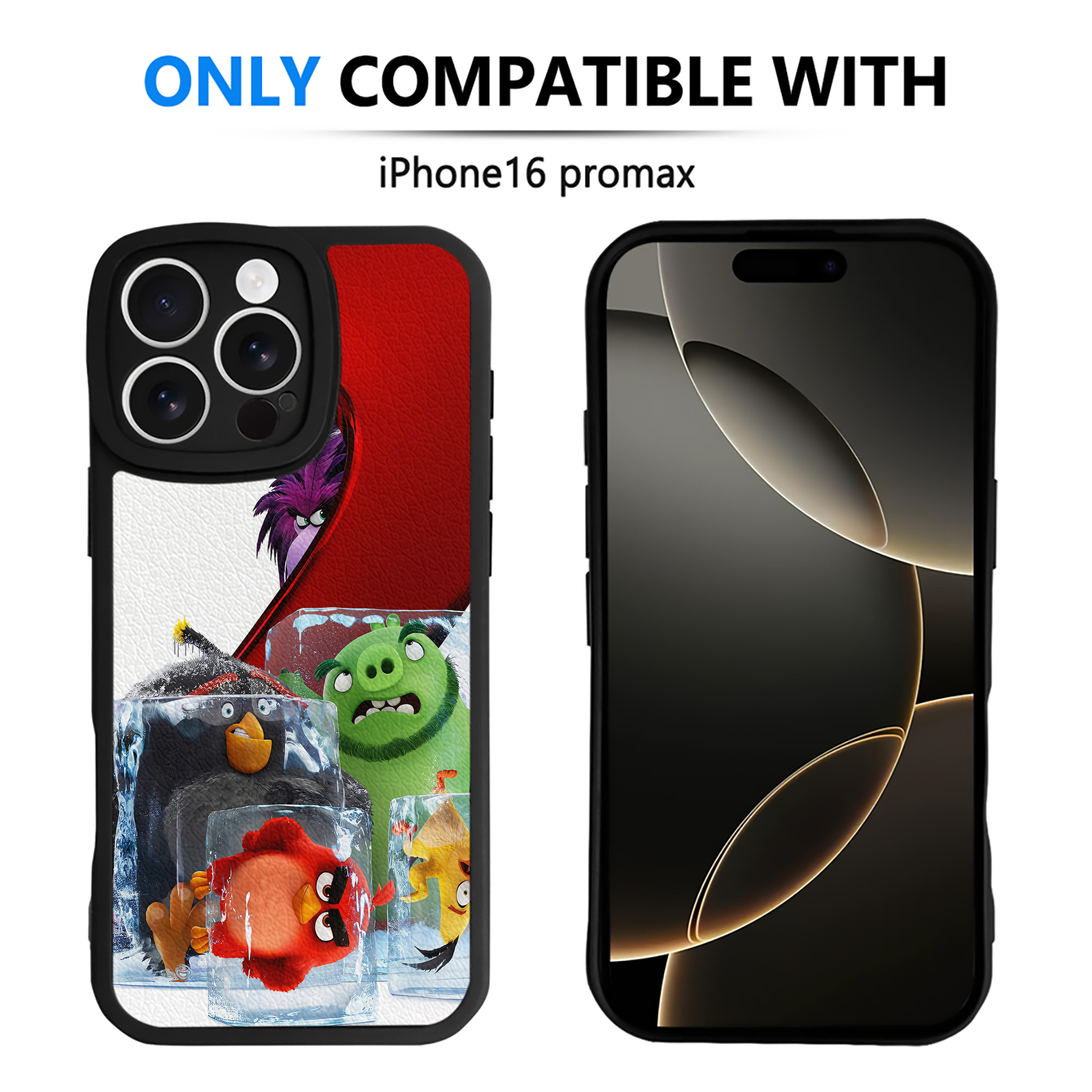 （画像用） Angry Birds アングリーバード 【iPhone 16シリーズ対応】シリコンスマホケース（レザー調） 材質：シリコン